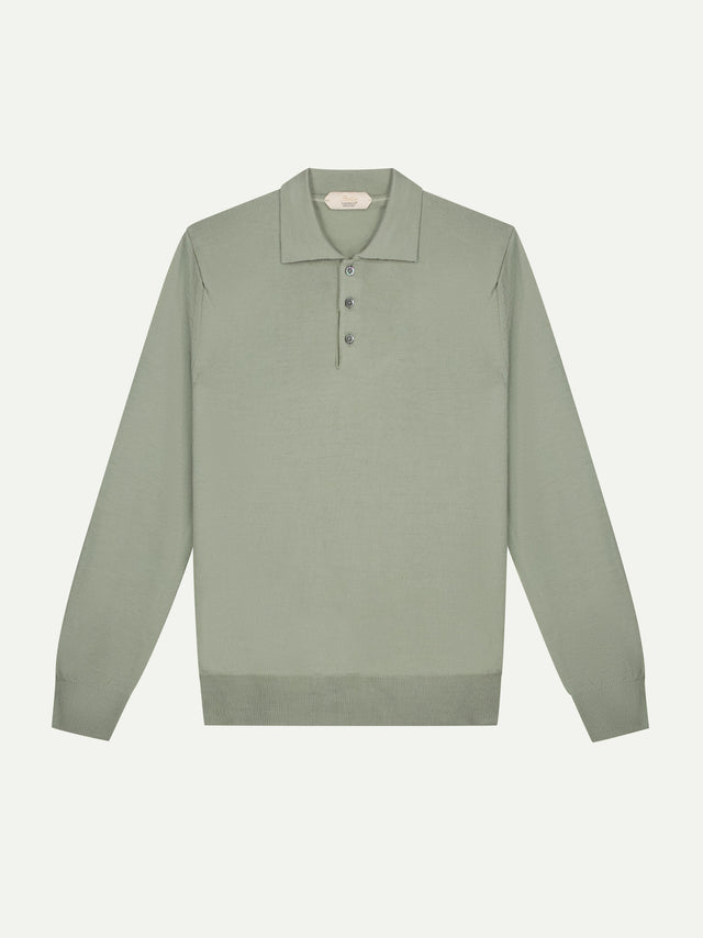 Extrafine Merino Polo Pistache