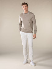 Extrafine Merino Polo Greige