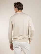 Extrafine Merino Polo Light Beige