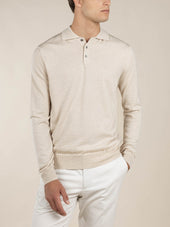 Extrafine Merino Polo Light Beige