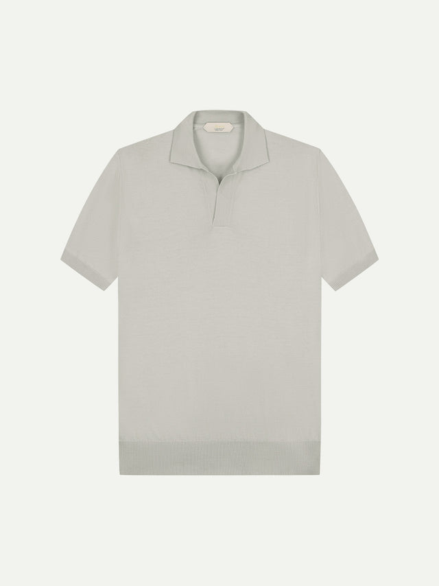 Shortsleeve Buttonless Polo Classic Grey