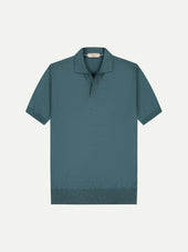 Shortsleeve Buttonless Polo Dark Aquamarine