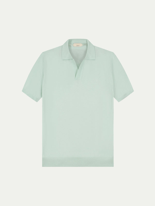 Shortsleeve Buttonless Polo Light Green