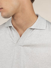 Shortsleeve Buttonless Polo Light Grey