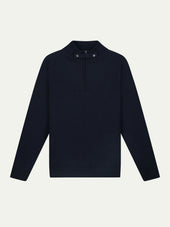 Navy Voyager Zip-up Sweater