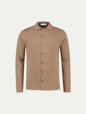 Extrafine Merino Knitted Shirt Beige