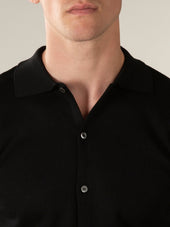 Extrafine Merino Knitted Shirt Black