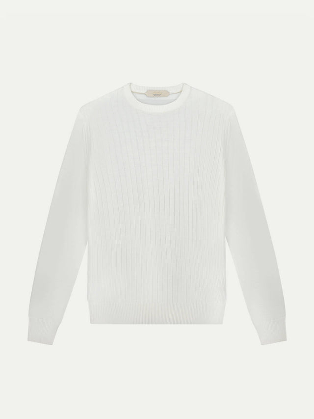 White Ribbed City Crew