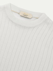 White Ribbed City Crew