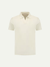 Ecru Buttonless Polo Shirt