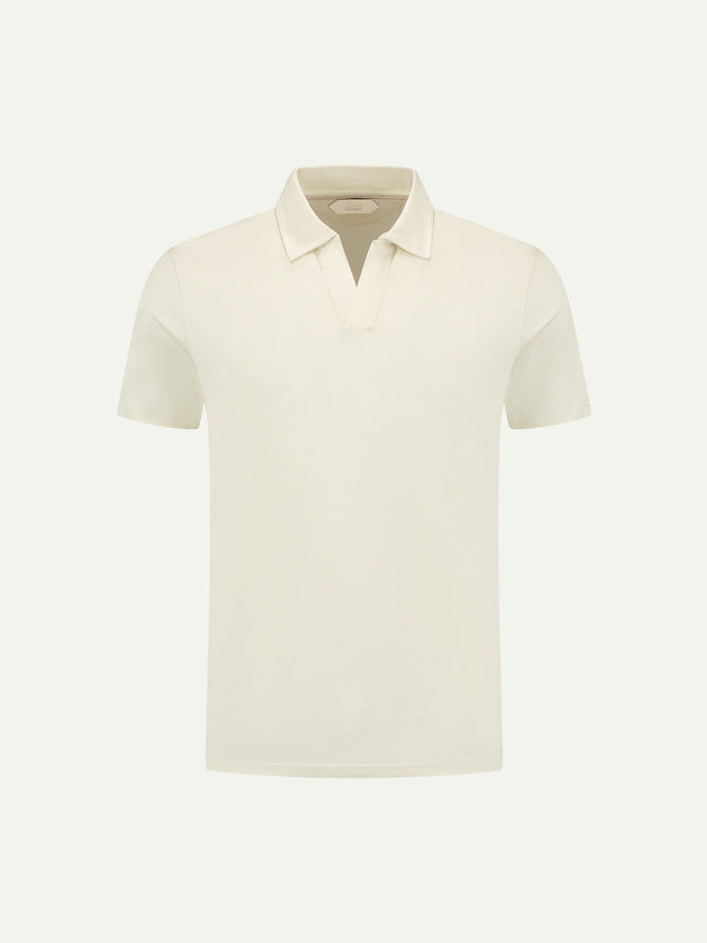 Ecru Buttonless Polo Shirt