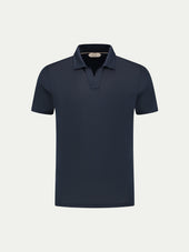 Navy Buttonless Polo Shirt