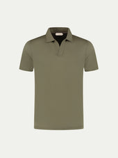 Olive Buttonless Polo Shirt