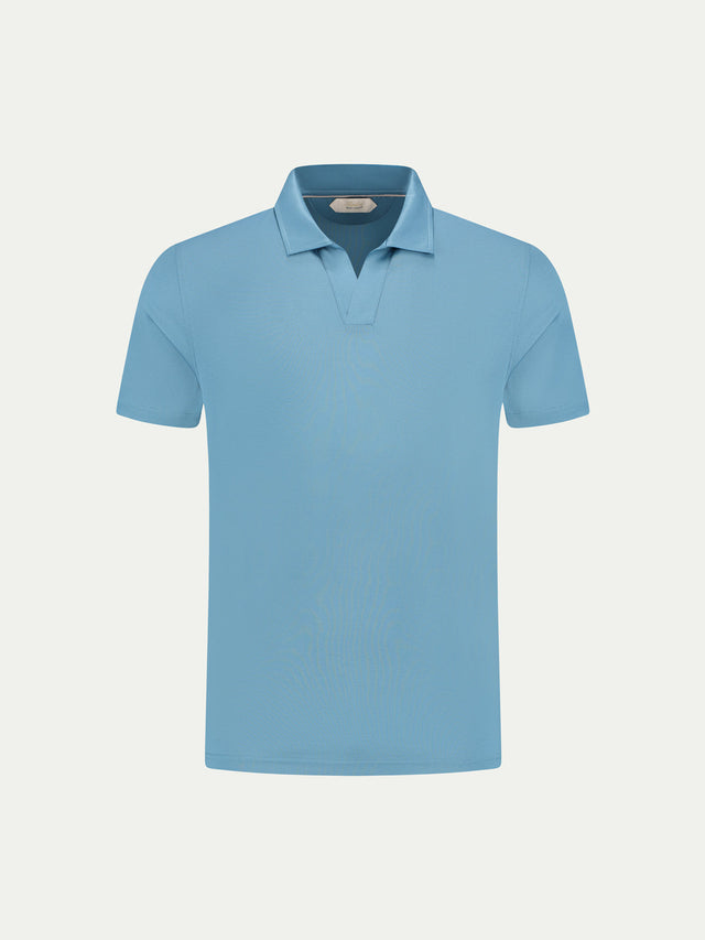 Sapphire Blue Buttonless Polo Shirt