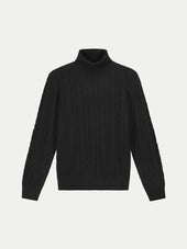 Dolcevita Cable Knit Sweater Black