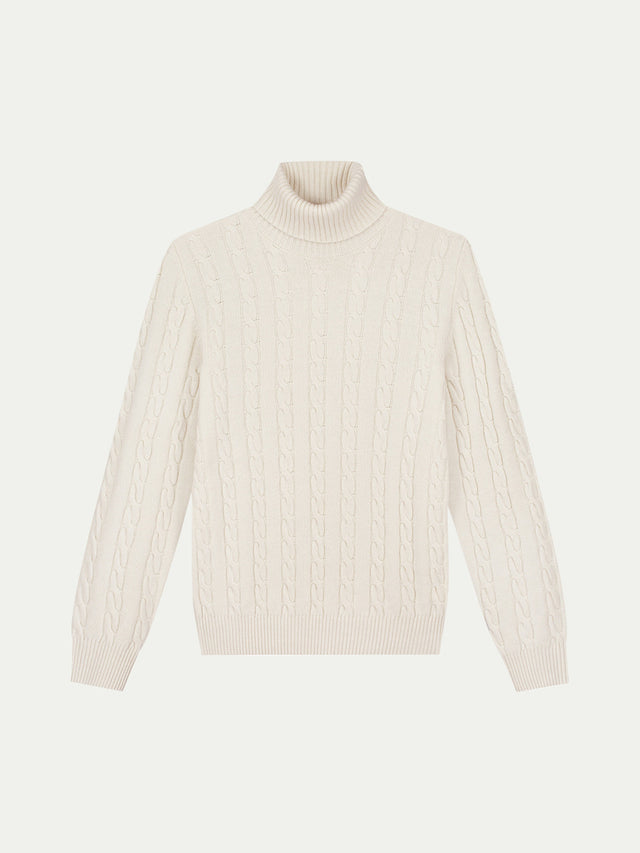 Dolcevita Cable Knit Sweater Ivory