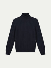 Dolcevita Cable Knit Sweater Navy
