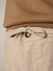 Beige Flannel Trousers