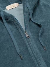 Sea Green Terry Towelling Zipper Vest