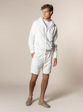 White Terry Towelling Zipper Vest