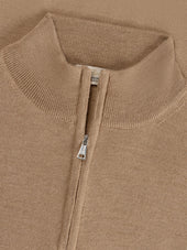 Extrafine Merino Zipper Vest Beige