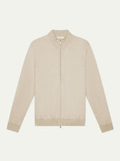 Extrafine Merino Zipper Vest Light Beige