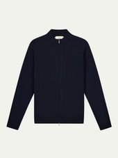 Extrafine Merino Zipper Vest Navy