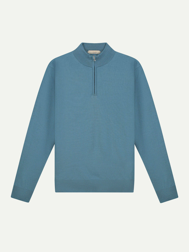 Extrafine Merino Zipper Sapphire Blue