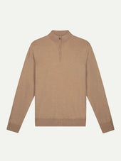 Extrafine Merino Zipper Sweater Beige