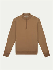 Extrafine Merino Zipper Sweater Caramel