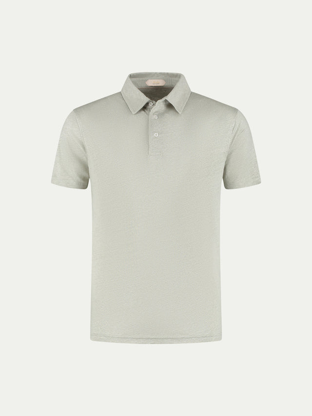 Leisure Green Linen Polo Shirt