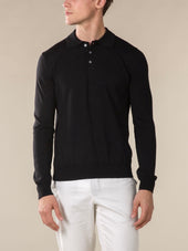 Extrafine Merino Polo Black