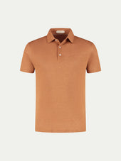 Rust Linen Polo Shirt