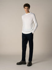 White Ribbed City Crew