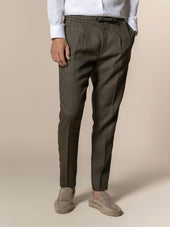 Olive Linen Seaside Trousers
