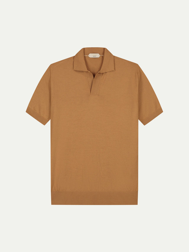 Shortsleeve Buttonless Polo Rust