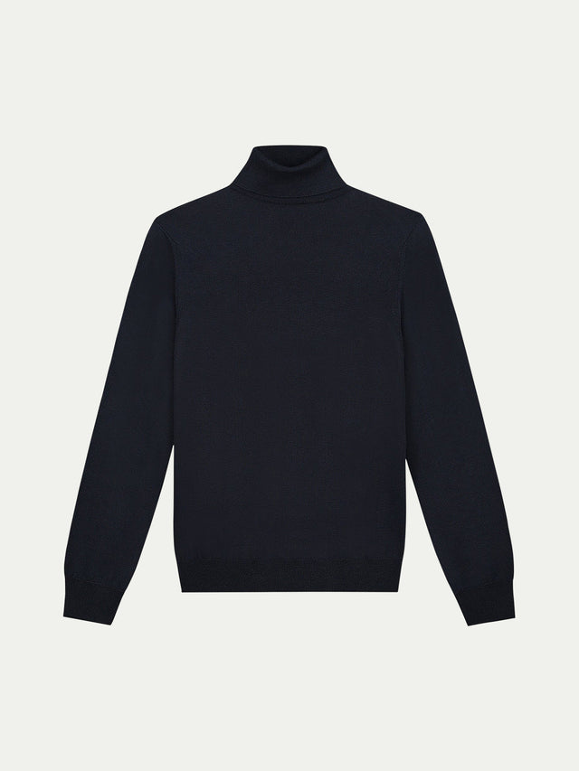 Extrafine Merino Rollneck Navy
