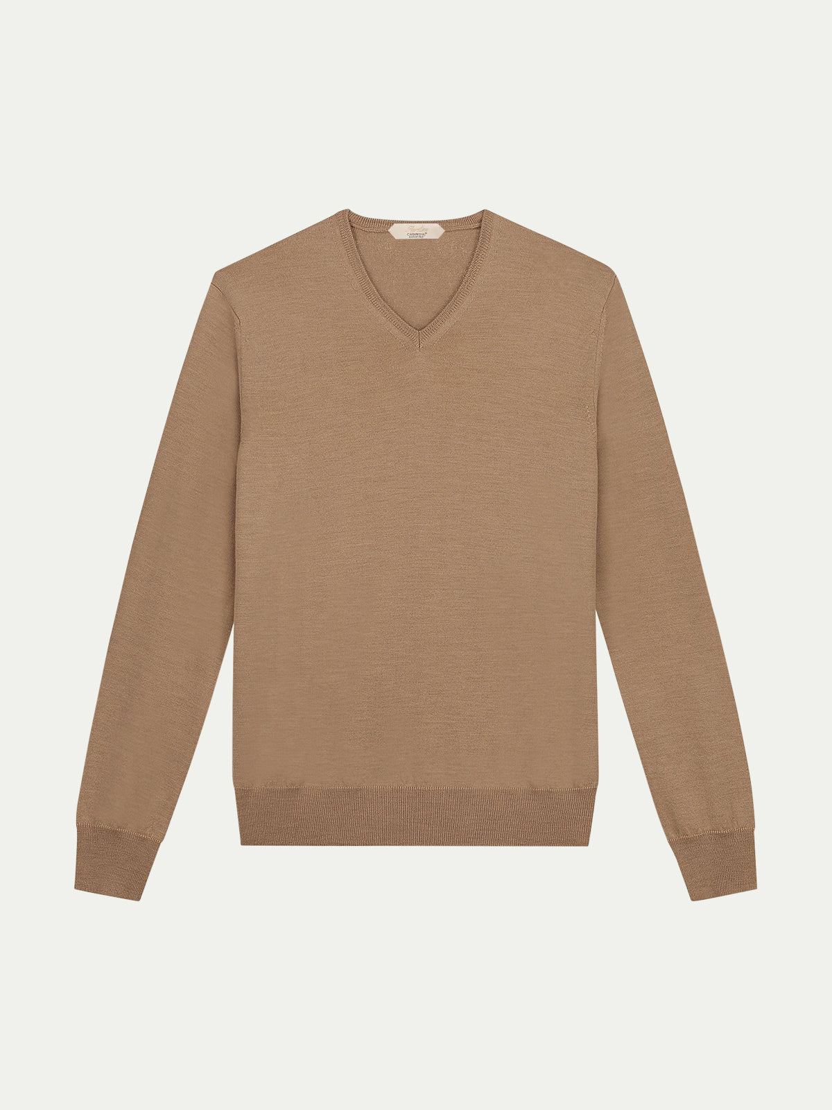 Extrafine Merino V-Neck Beige