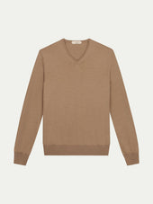 Extrafine Merino V-Neck Beige
