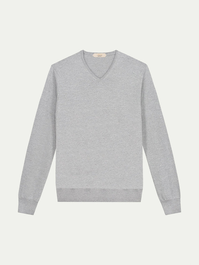 Extrafine Merino V-Neck Light Grey