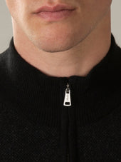 Black Jaquard Zipper Sweater