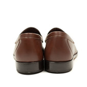 Aurland Penny Loafer In Oak Brown Calf With Hair On Cowhide Vamp