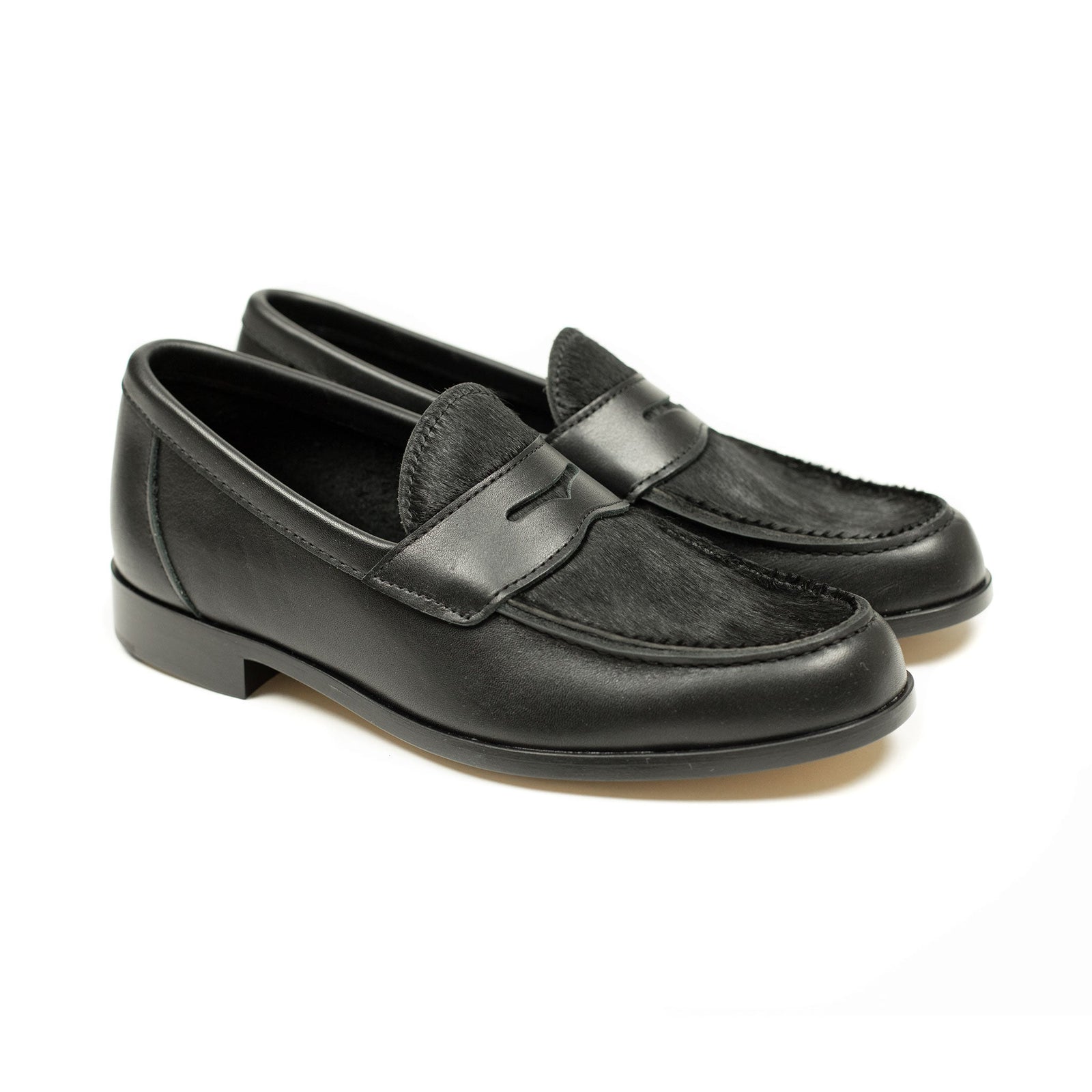 Aurland Penny Loafer In Calf With Hair On Horsehide Vamp