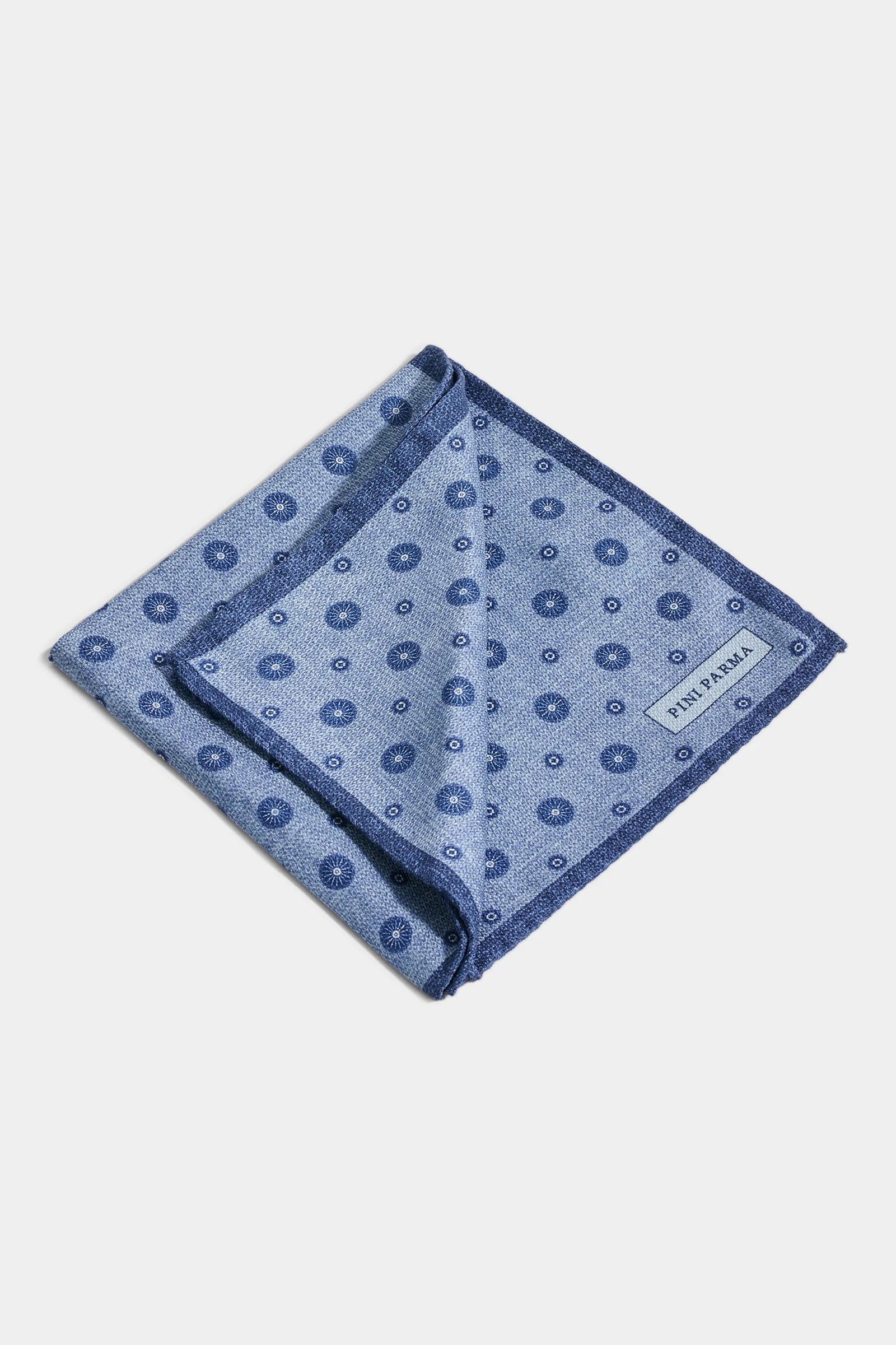 Avio Blue Fancy Pocket Square Made In Italy