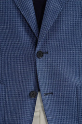 Avio Blue Houndstooth Jacket Made In Italy