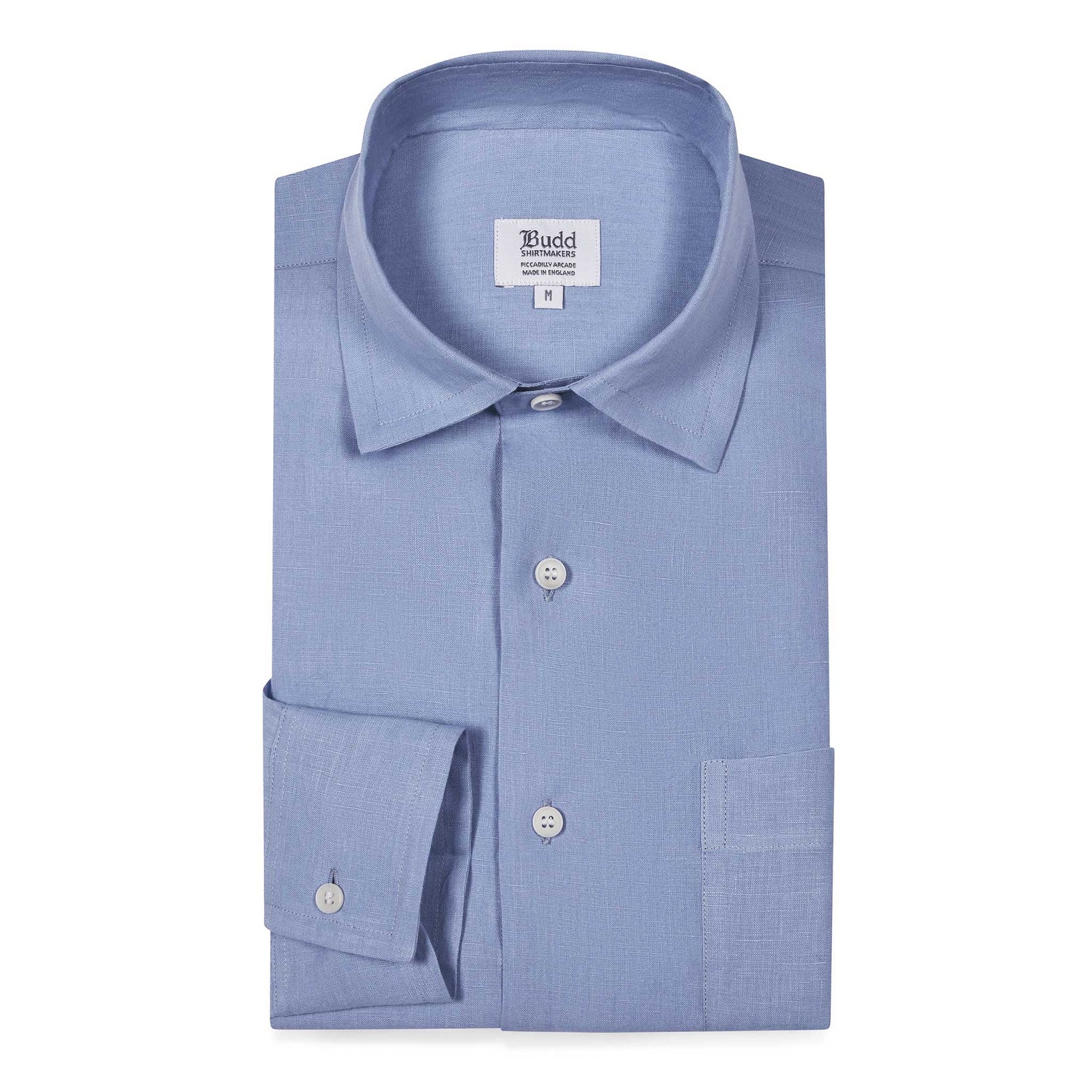 Casual Fit Linen Button Cuff Shirt In Provence