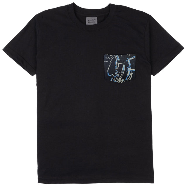 Pocket Tee - Black - Waikiki Waves - Black