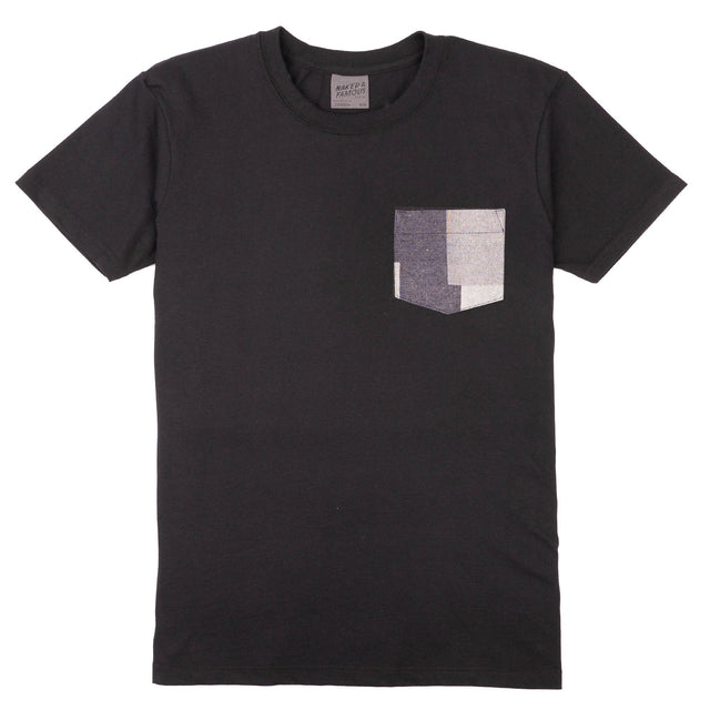 Pocket Tee - Black + Indigo Jacquard - Indigo