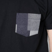 Pocket Tee - Black + Indigo Jacquard - Indigo