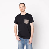 Pocket Tee - Black - Kimono Scramble - Indigo